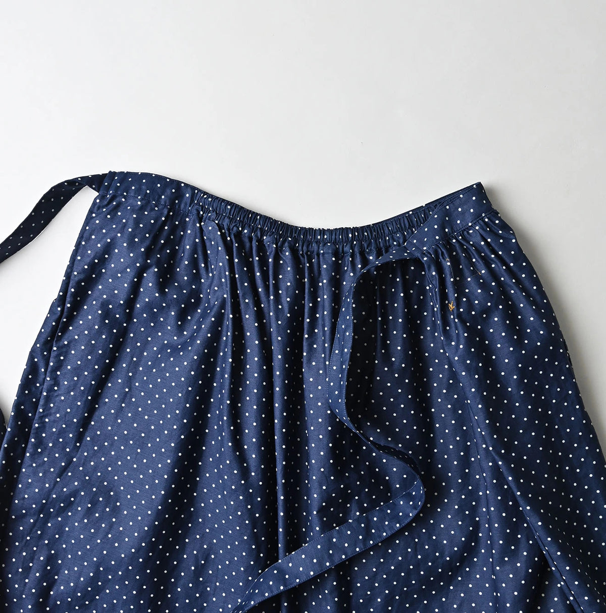 45R Indigo Dot Print Apron Skirt