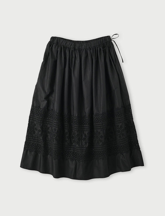 Gabardine Cutwork Easy Skirt