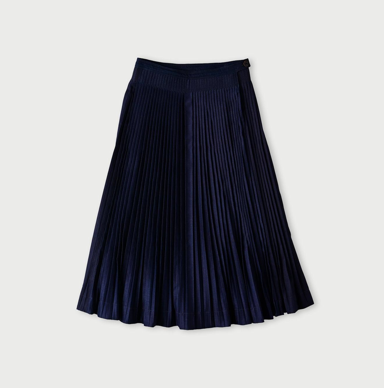 Indigo Awa Satin Pleats Skirt - 45R by 45rpm studio - Image 1