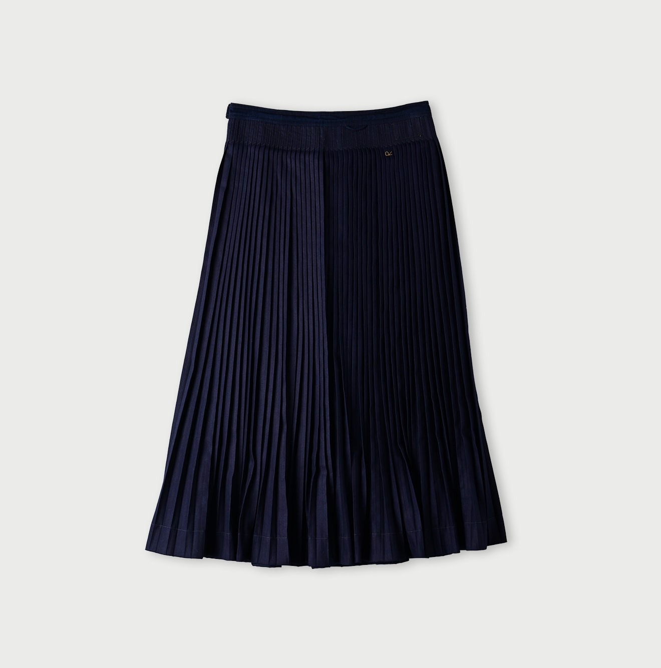 45R Indigo Awa Satin Pleats Skirt