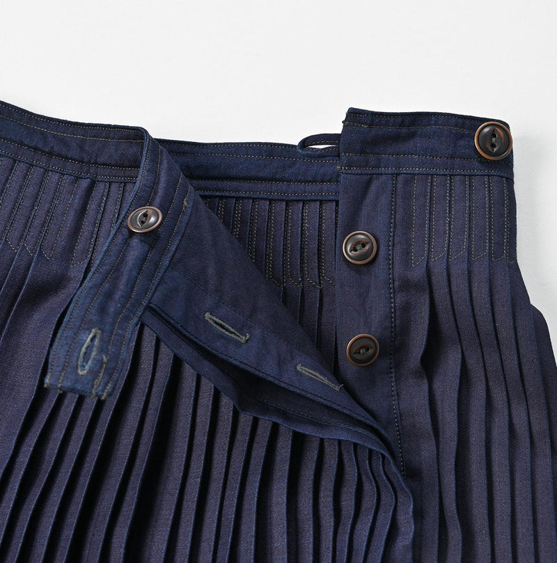 Indigo Awa Satin Pleats Skirt - 45R by 45rpm studio - Image 10