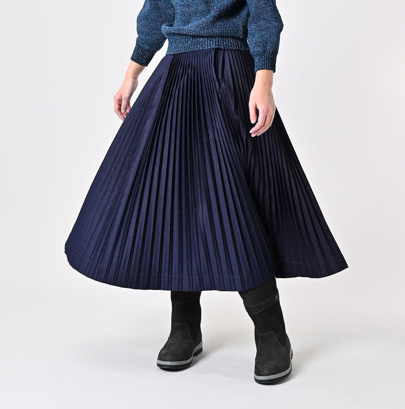 Indigo Awa Satin Pleats Skirt - 45R by 45rpm studio - Image 4