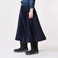 45R Indigo Awa Satin Pleats Skirt