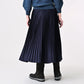 45R Indigo Awa Satin Pleats Skirt