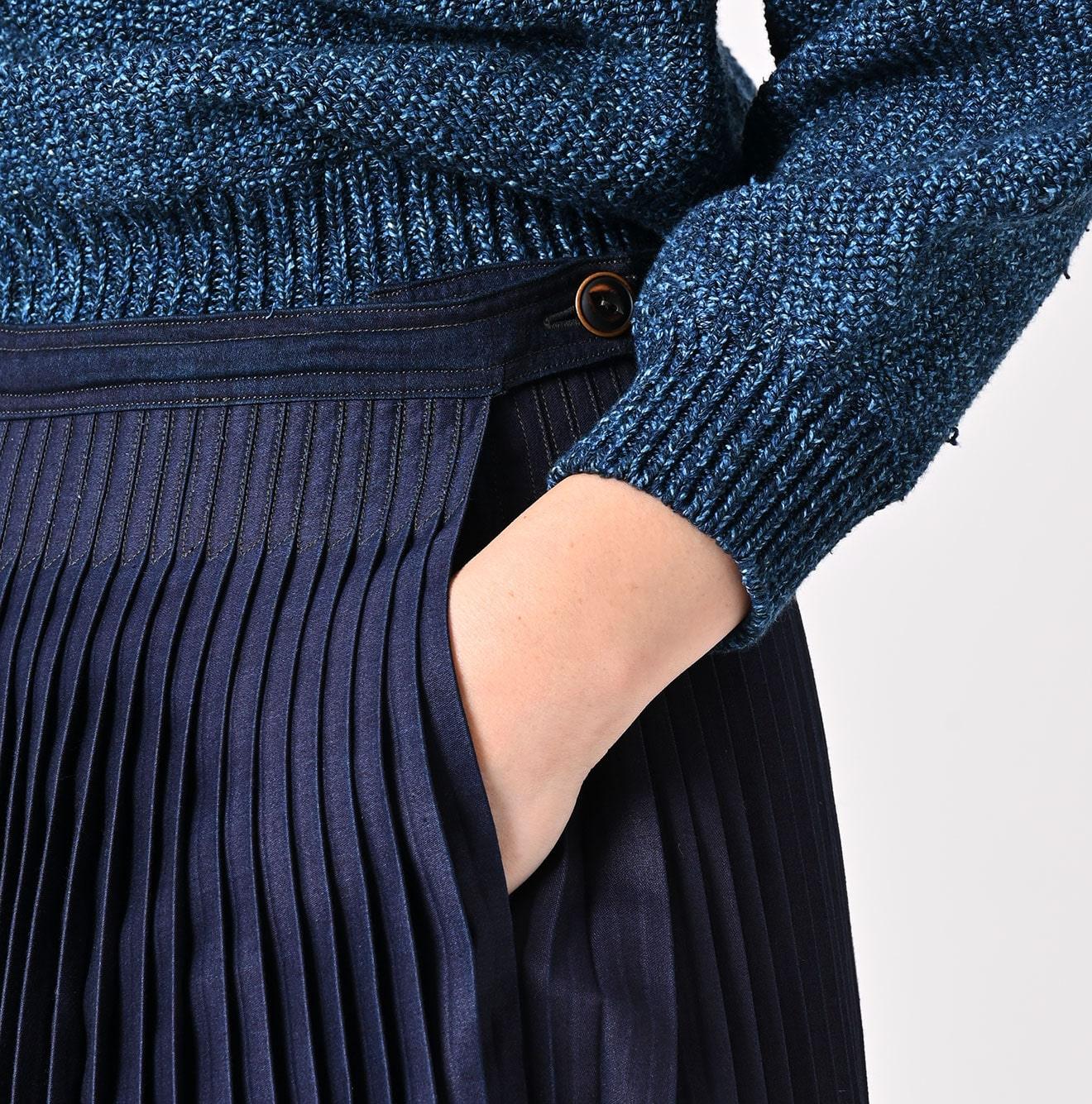 Indigo Awa Satin Pleats Skirt - 45R by 45rpm studio - Image 7