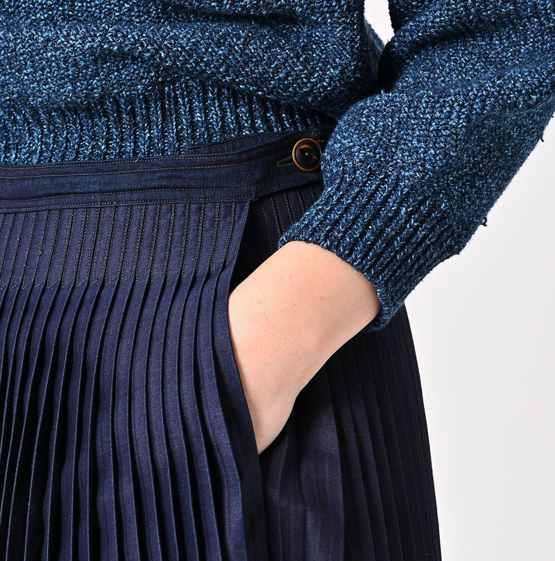 Indigo Awa Satin Pleats Skirt - 45R by 45rpm studio - Image 7