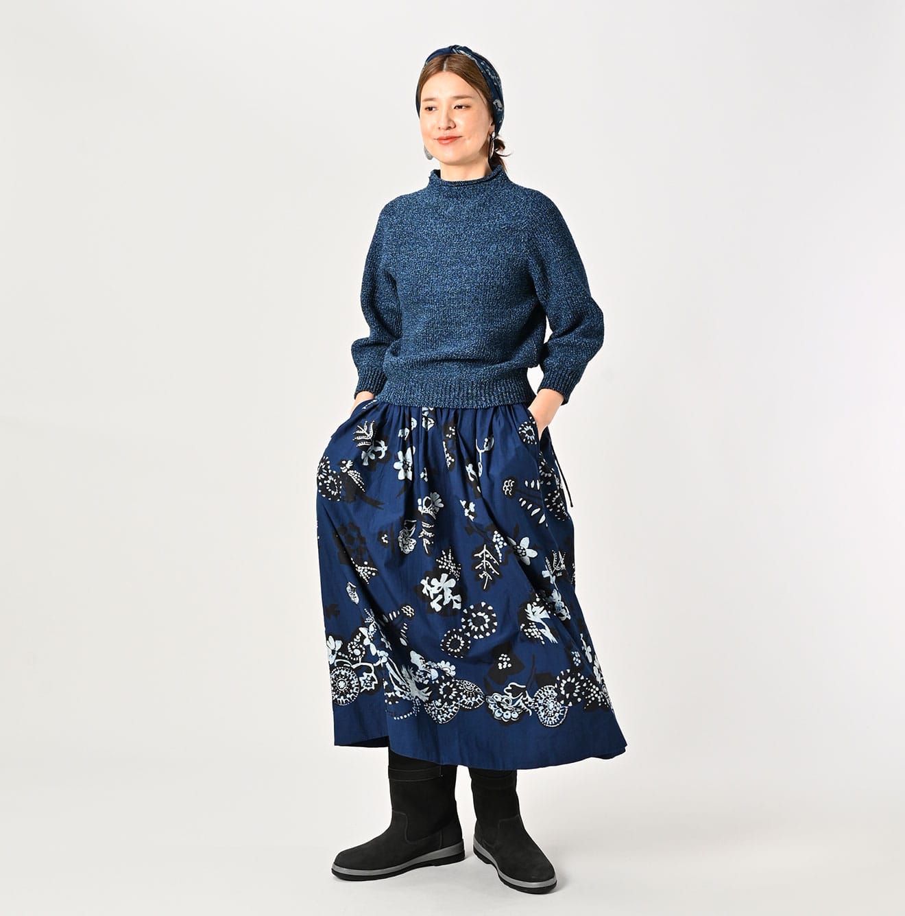 45R Indigo Fushicho Skirt