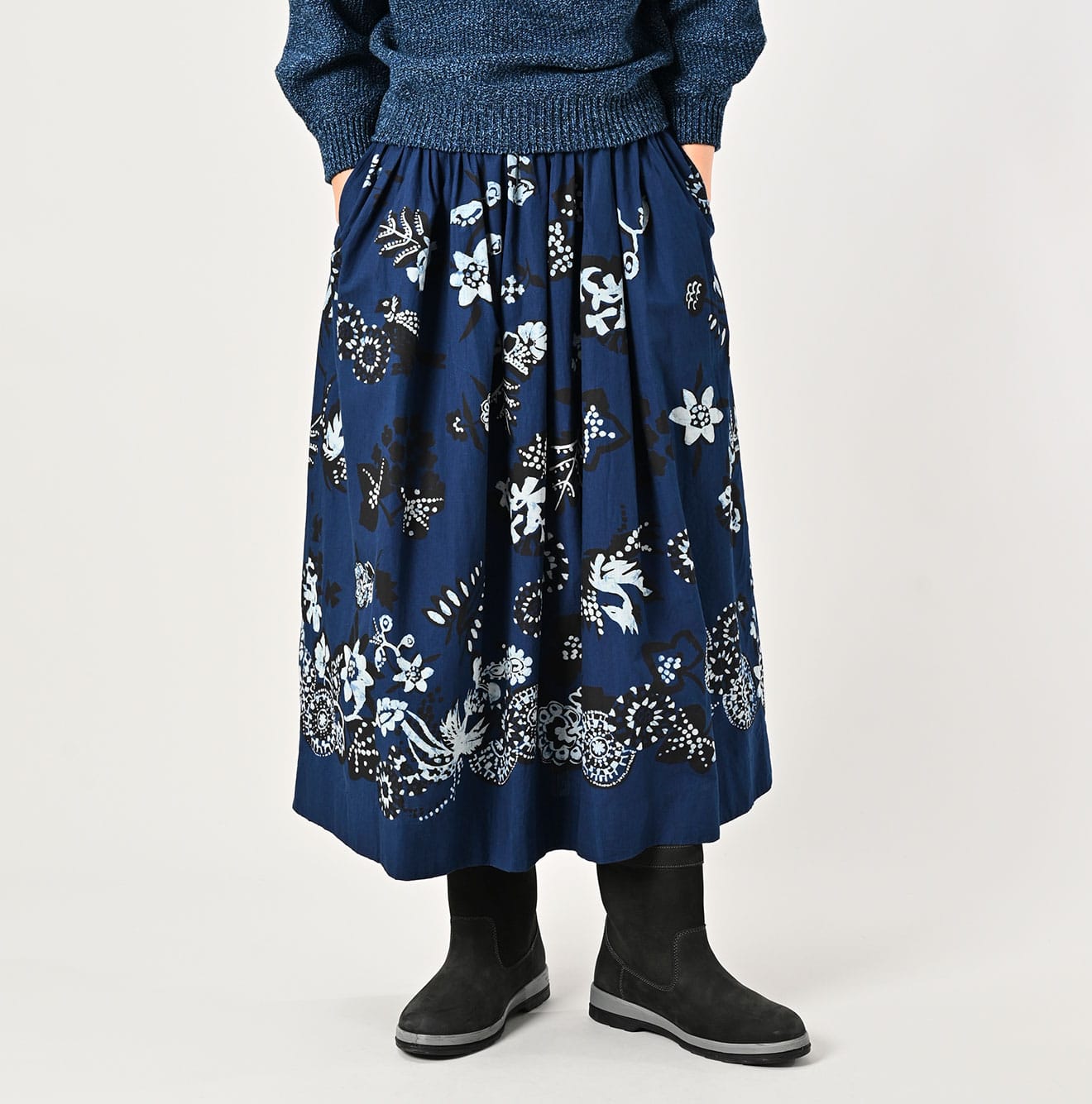 45R Indigo Fushicho Skirt