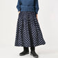 45R Indigo Fuwafuwa Double-woven Tiered Skirt