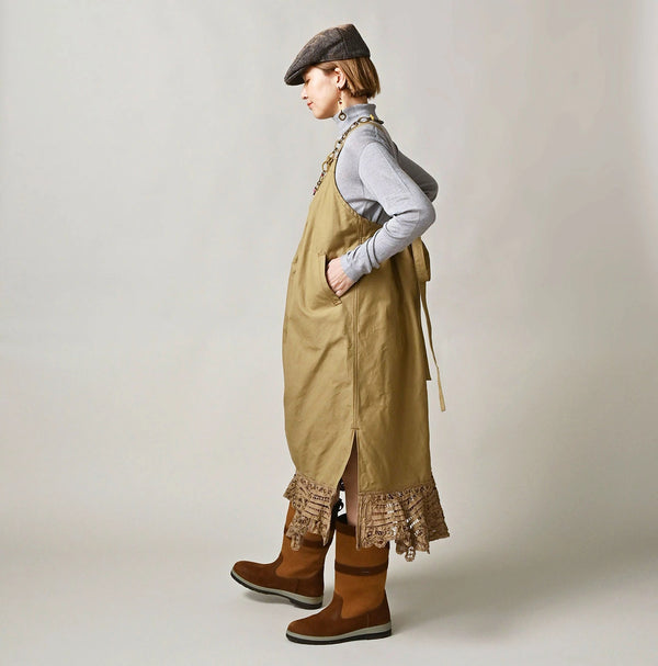 45R High-Density Duck x Ribbon Lace Tuck Tuck Dress