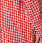 45R Gauze Doublecloth Frilled Collar Plaid Dress