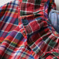 45R Gauze Doublecloth Frilled Collar Plaid Dress