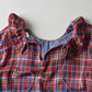 45R Gauze Doublecloth Frilled Collar Plaid Dress