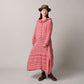 45R Gauze Doublecloth Frilled Collar Plaid Dress