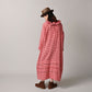 45R Gauze Doublecloth Frilled Collar Plaid Dress