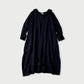 45R Indigo Gauze Doublecloth Frilled Collar Dress