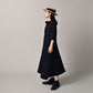 45R Indigo Gauze Doublecloth Frilled Collar Dress