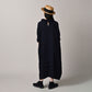 45R Indigo Gauze Doublecloth Frilled Collar Dress