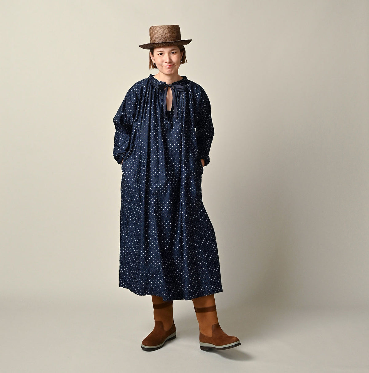 45R Dots Chouchou Smocking Dress