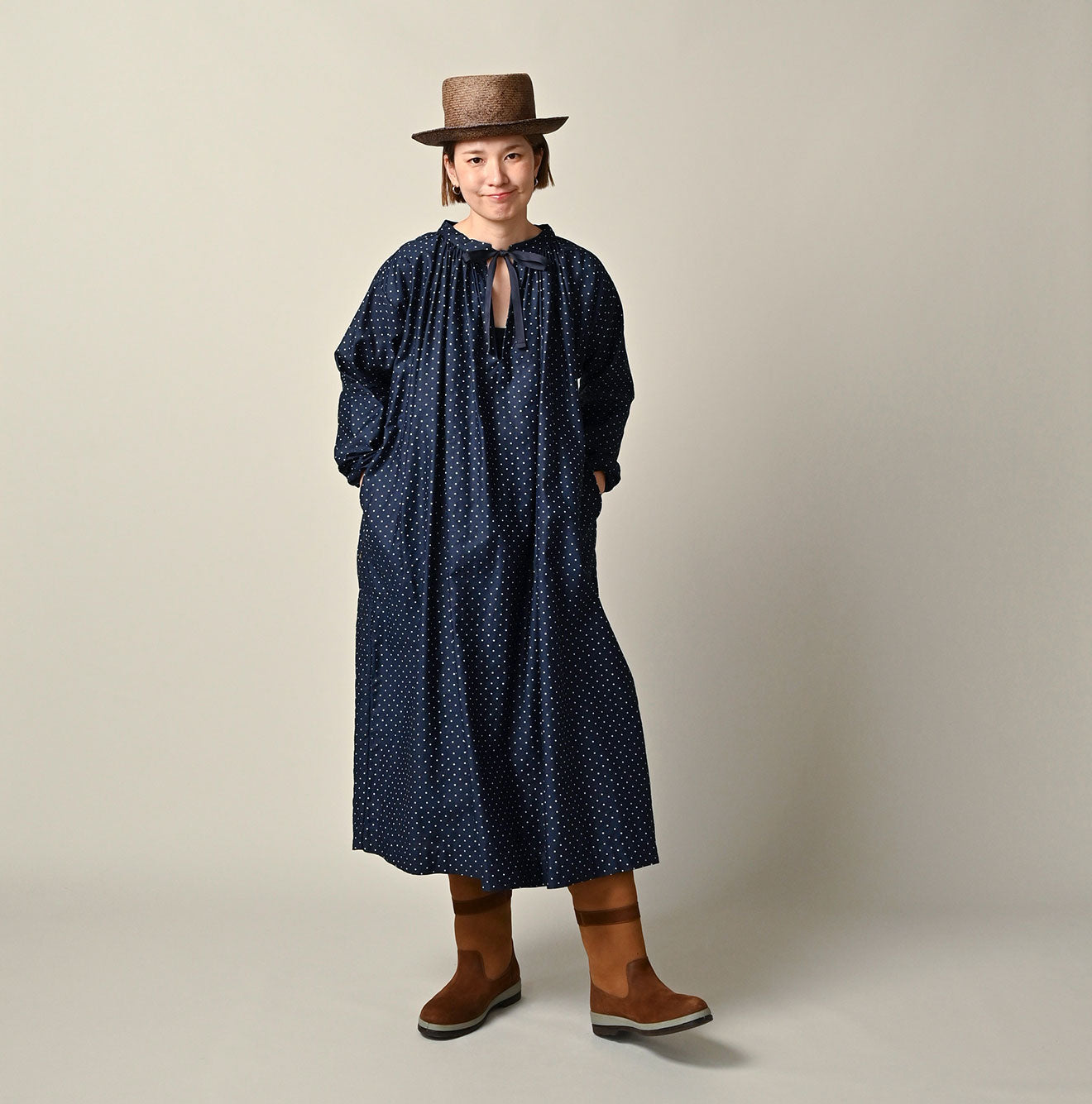 45R Dots Chouchou Smocking Dress - Image 3