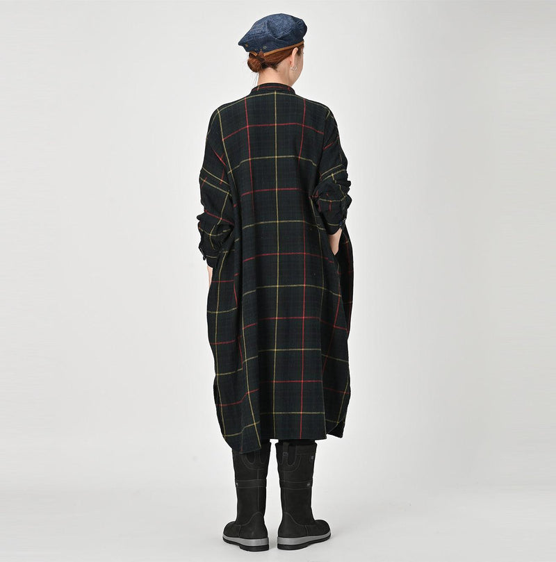 Indigo Zimba Flannel Big Shirt-dress
