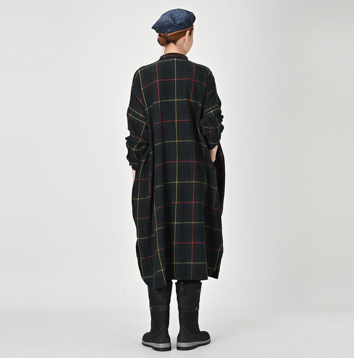 Indigo Zimba Flannel Big Shirt-dress