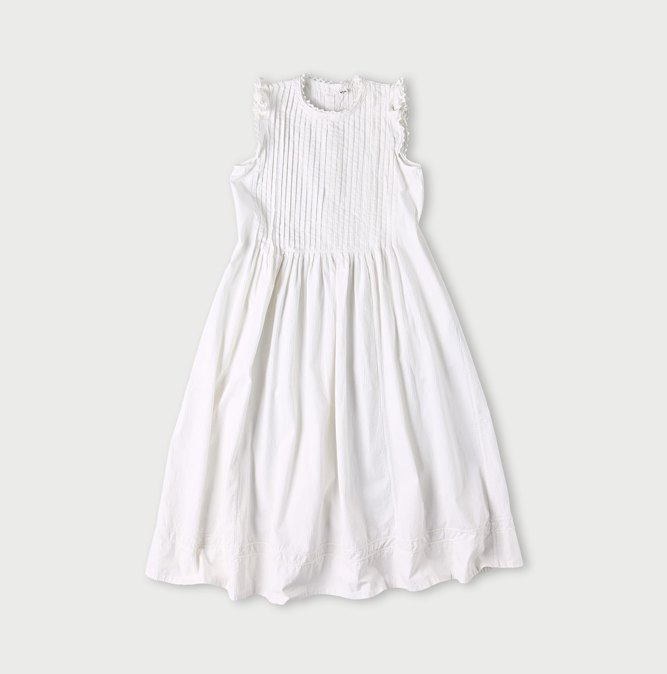 45R Dobby Stripe Tuck Flare Dress