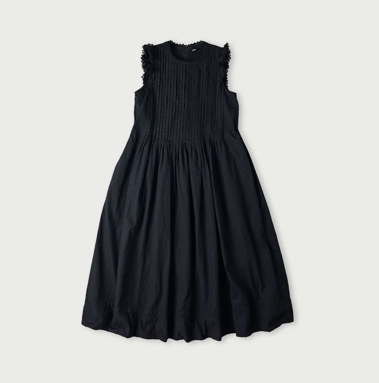 45R Dobby Stripe Tuck Flare Dress