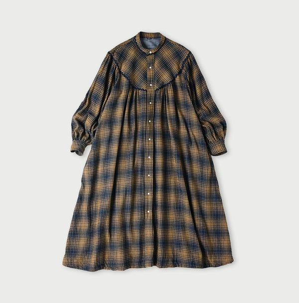 Indigo Zimbabwe Flannel Tambourine Dress - 45R by 45rpm studio