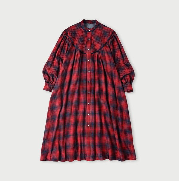 Indigo Zimbabwe Flannel Tambourine Dress - 45R by 45rpm studio