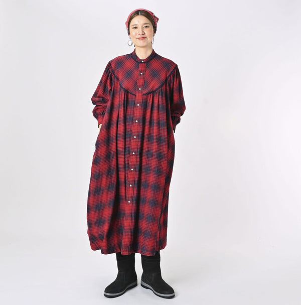 Indigo Zimbabwe Flannel Tambourine Dress - 45R by 45rpm studio