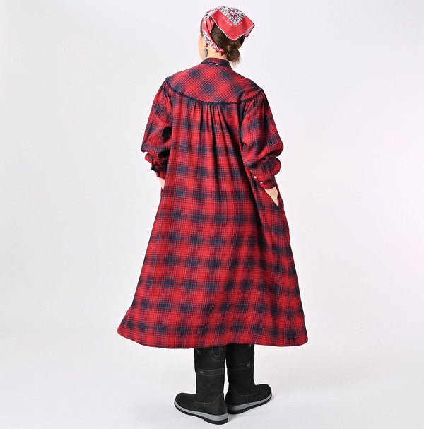 Indigo Zimbabwe Flannel Tambourine Dress - 45R by 45rpm studio