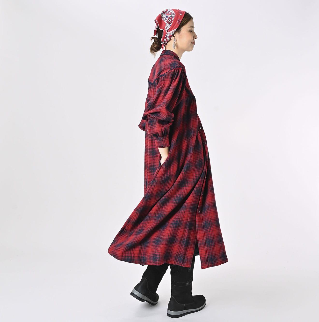 Indigo Zimbabwe Flannel Tambourine Dress - 45R by 45rpm studio - Image 5