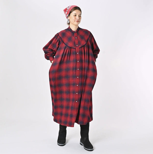 Indigo Zimbabwe Flannel Tambourine Dress - 45R by 45rpm studio