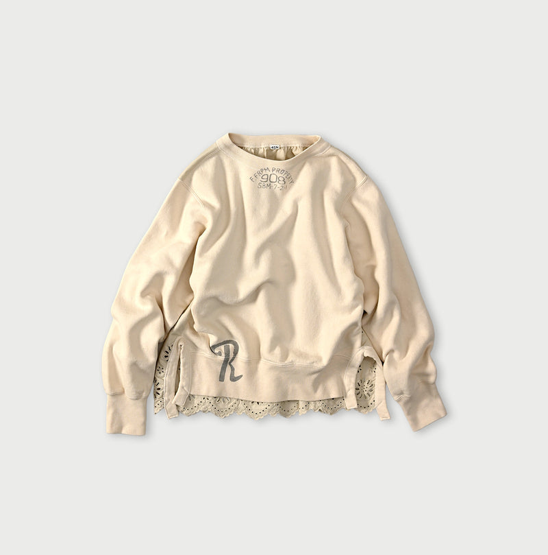 45R Cotton Fleece Cutwork Top