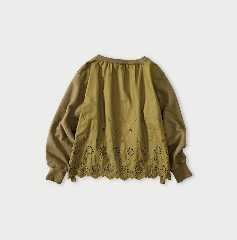 45R Cotton Fleece Cutwork Top