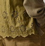 45R Cotton Fleece Cutwork Top