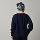45R Indigo Cotton Fleece Cutwork Top