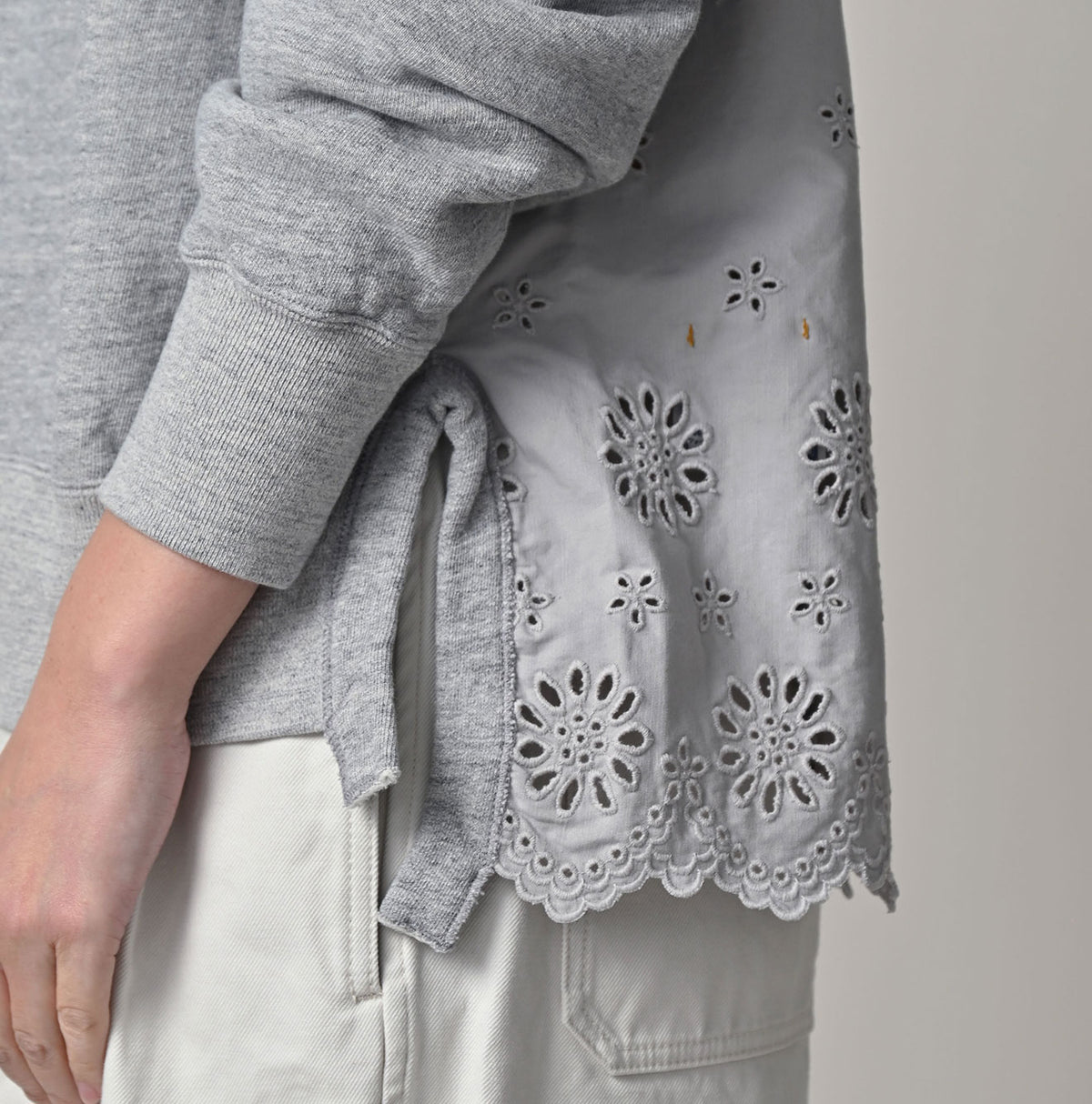 45R Cotton Fleece Cutwork Top (Top-dyed)