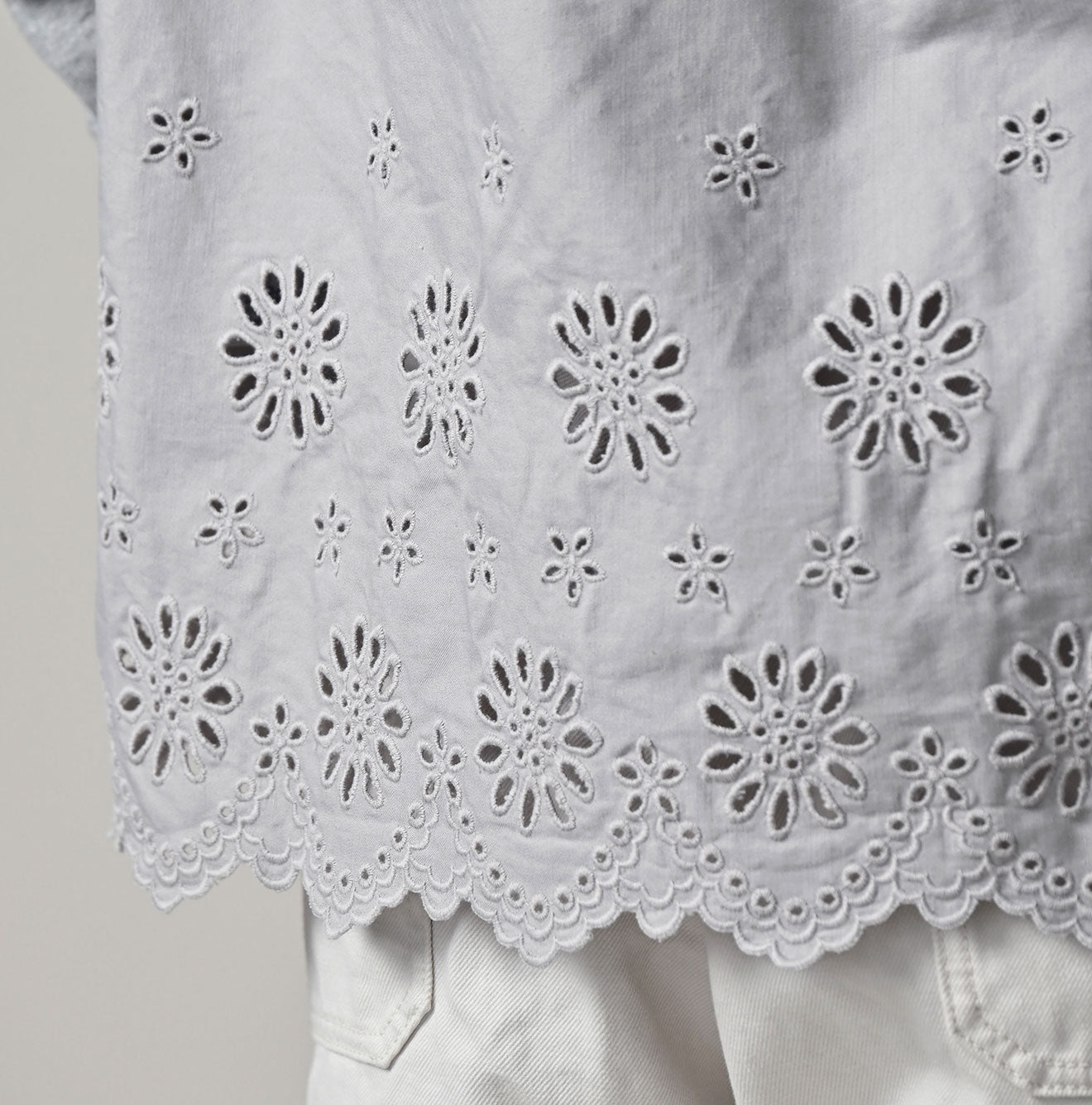 45R Cotton Fleece Cutwork Top (Top-dyed)