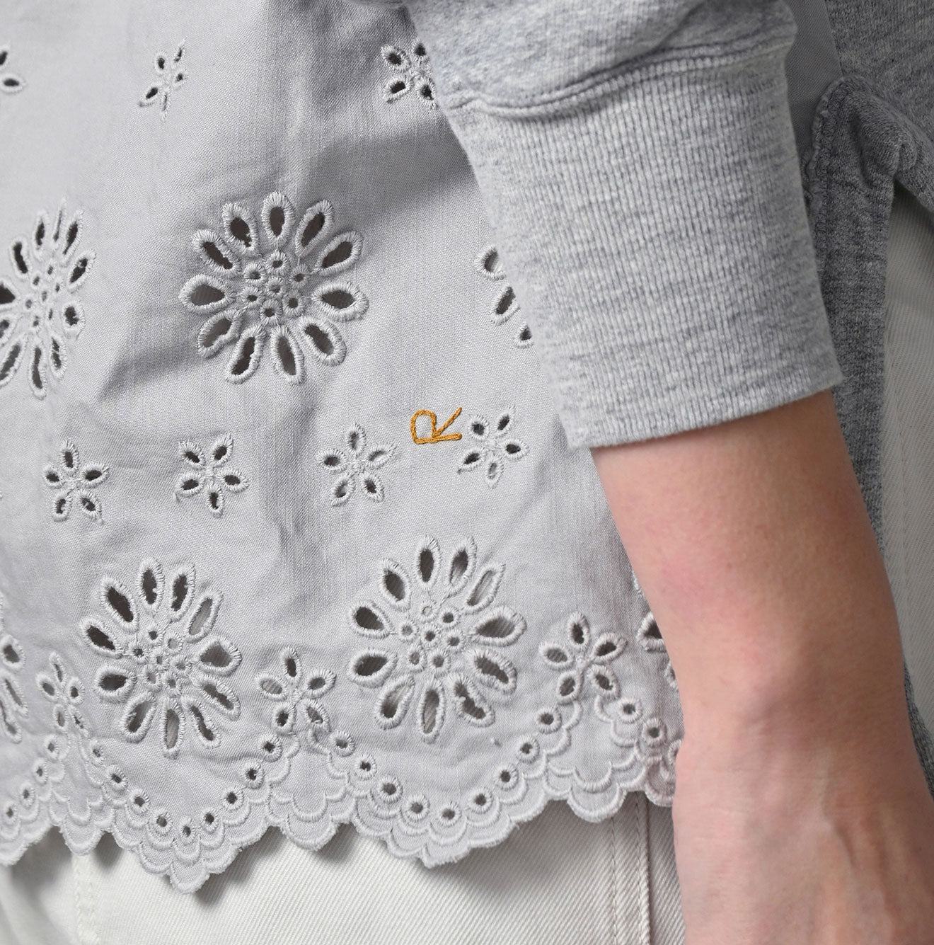 45R Cotton Fleece Cutwork Top (Top-dyed)