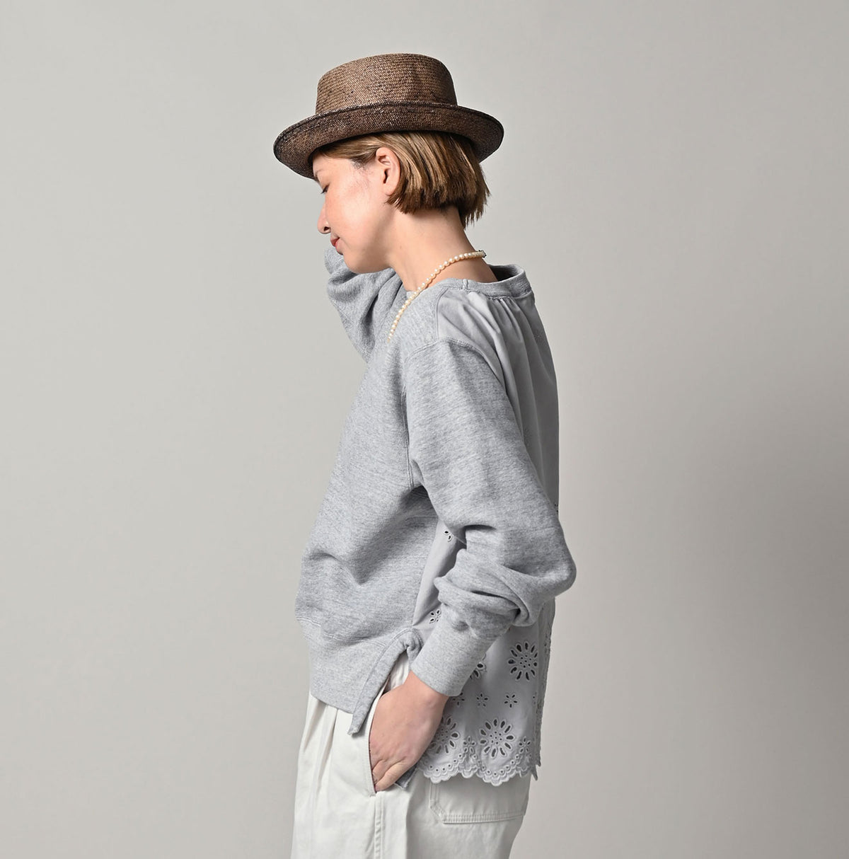 45R Cotton Fleece Cutwork Top (Top-dyed)