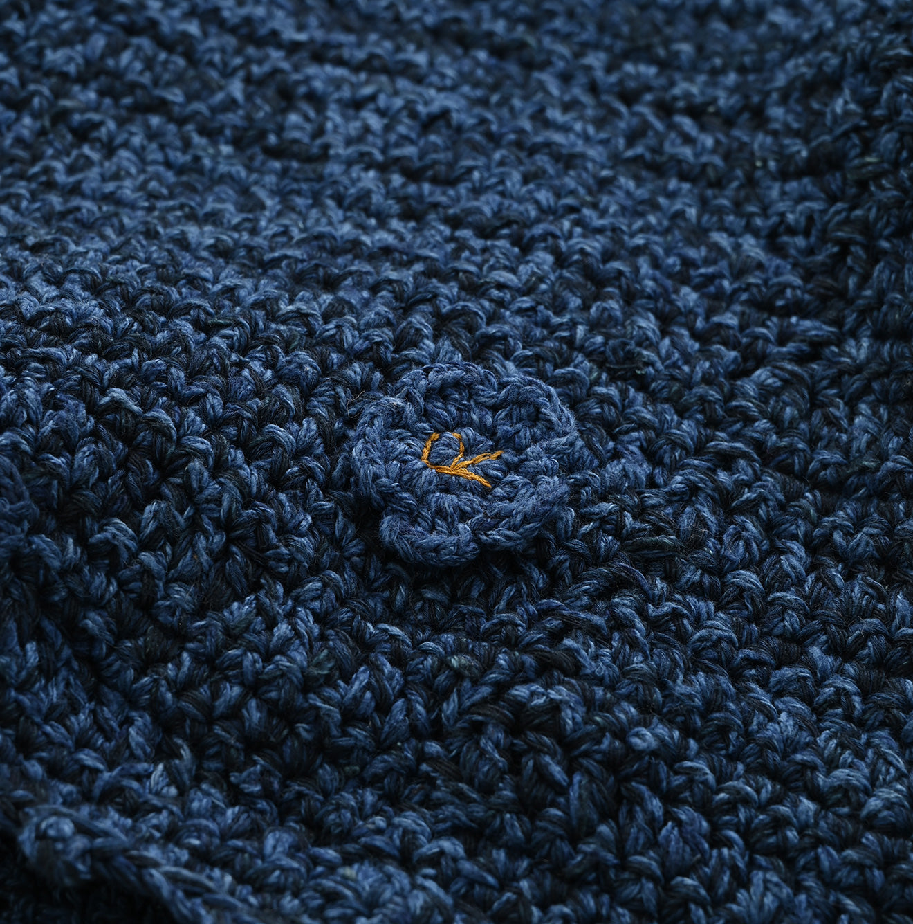 Indigo Crochet Flower Bolero