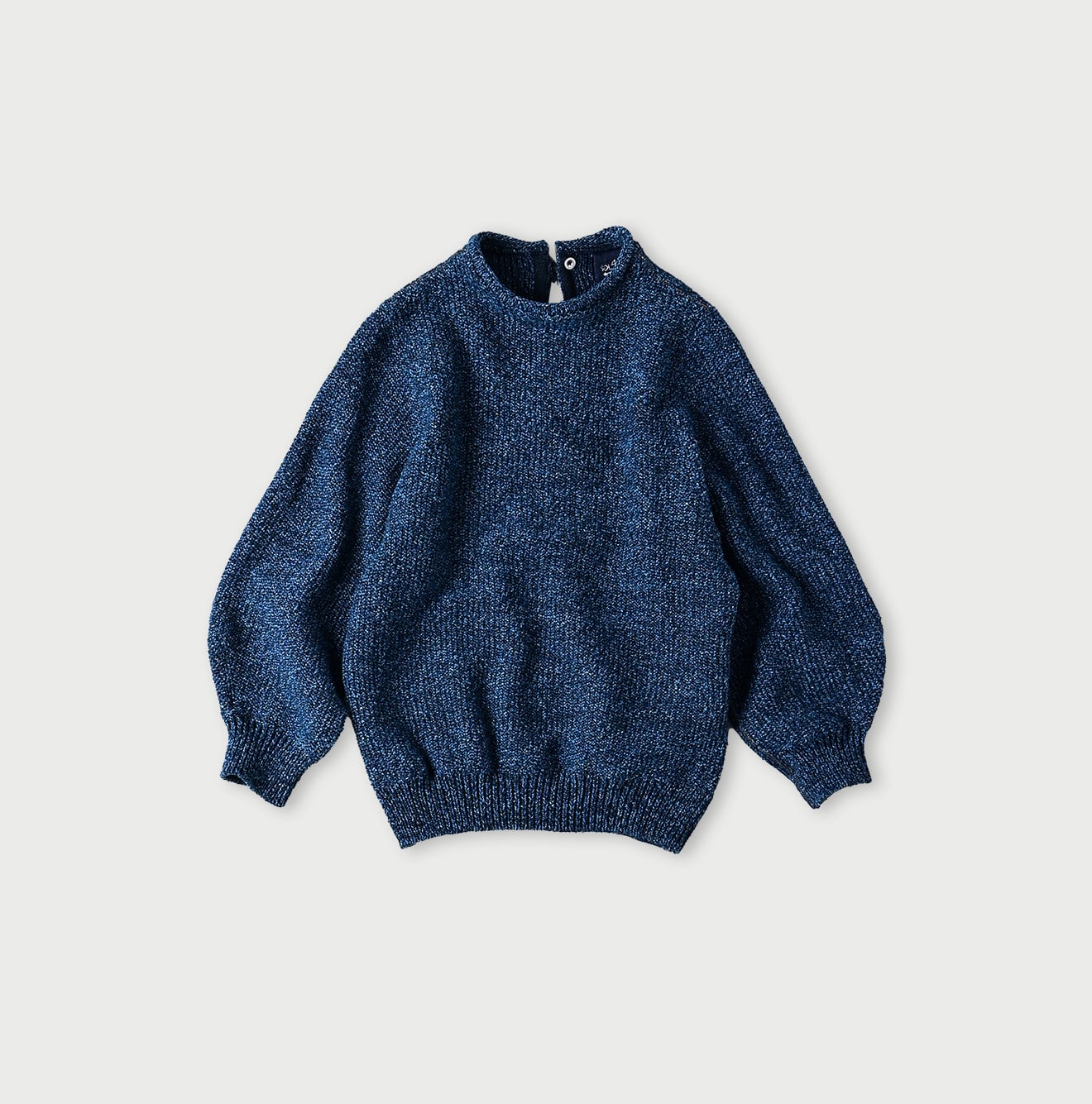 Indigo Moccasin Puff-sleeve Sweater