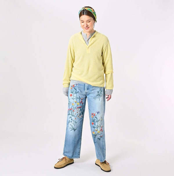 Botanical Dyed Cashmere Super Gauze Henley - 45R by 45rpm studio