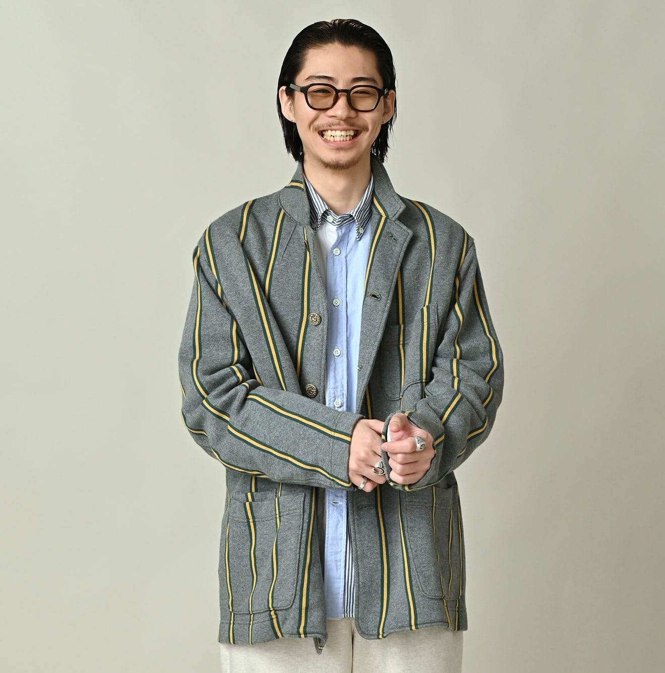 45R Regimental Stripe 908 Cardigan Jacket