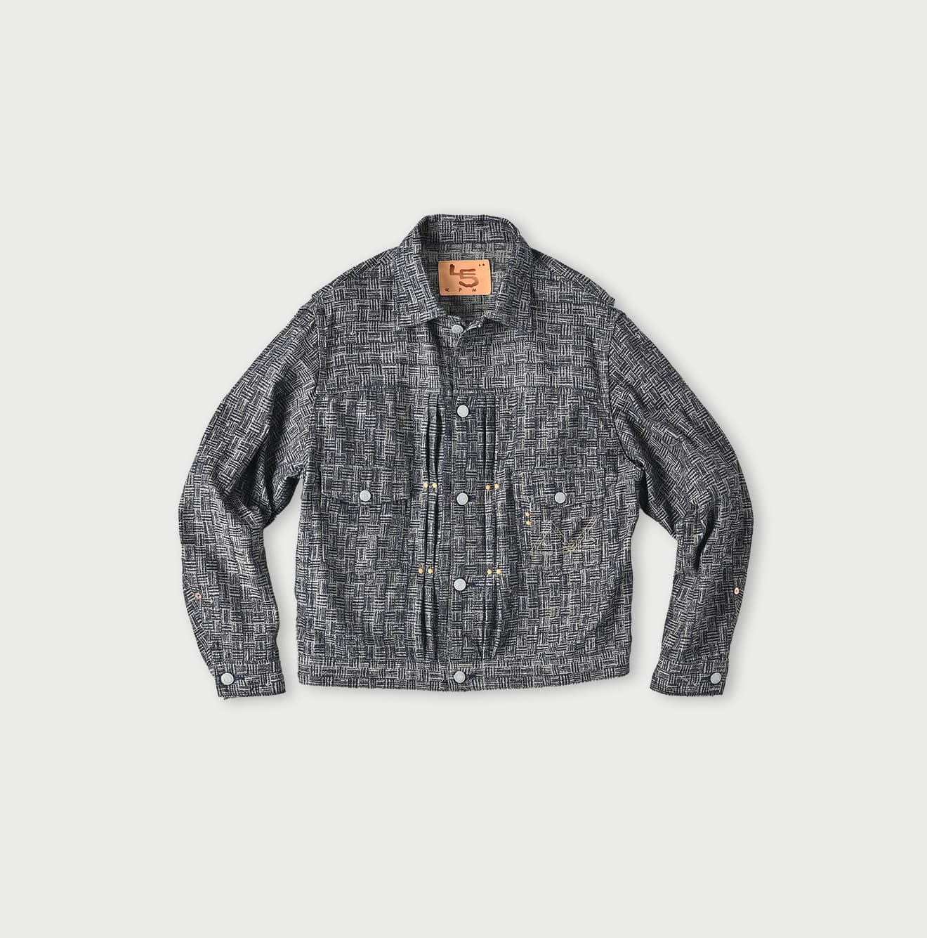 Indigo Sankuzushi Jacquard Denim Jacket (Size 2)