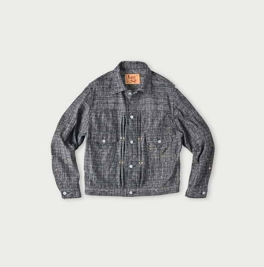 45R Indigo Sankuzushi Jacquard Denim Jacket