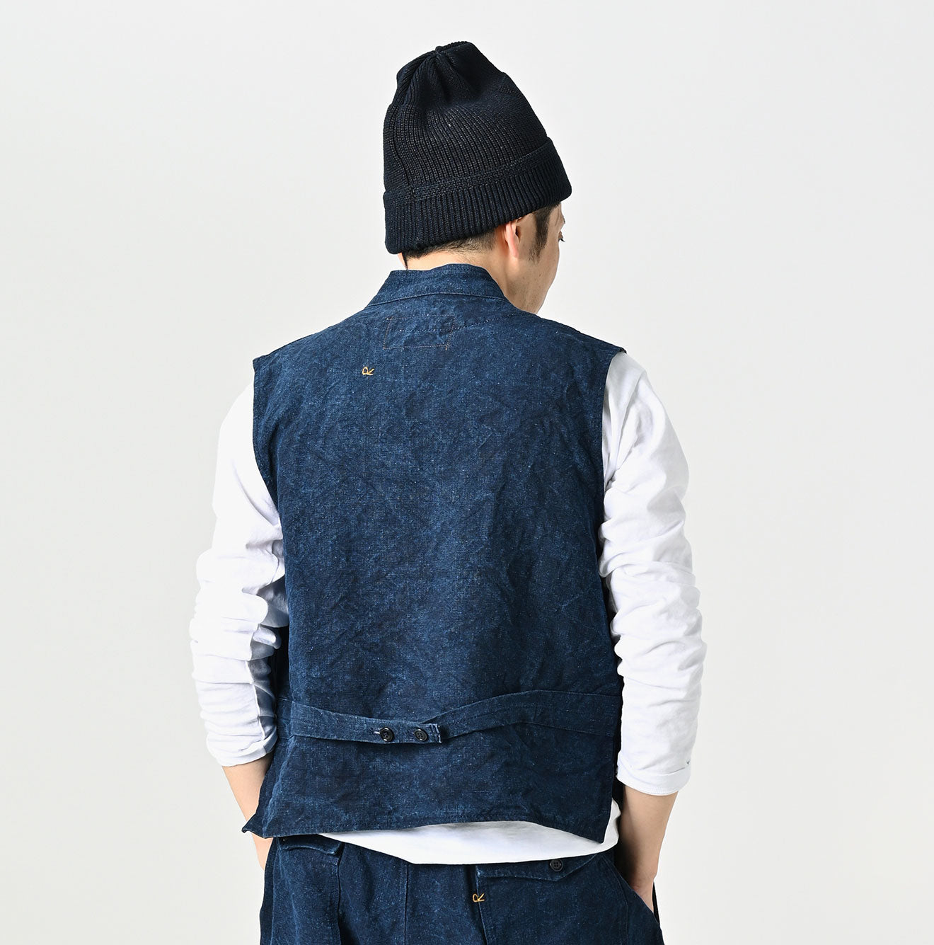 45R Indigo Linen Duck 908 Hunting Vest