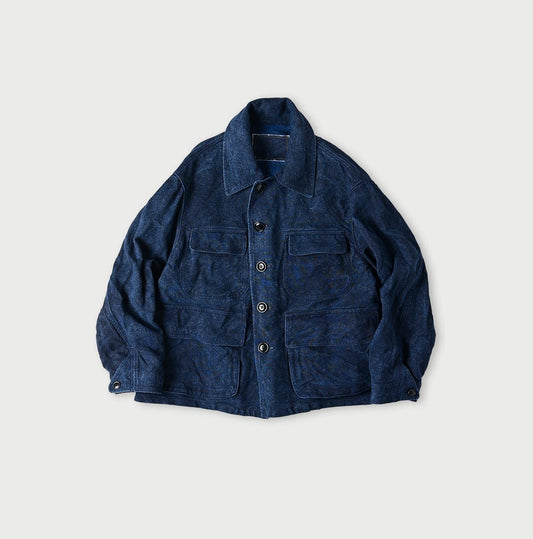 Indigo Linen Duck 908 Hunting Jacket - 45R by 45rpm studio